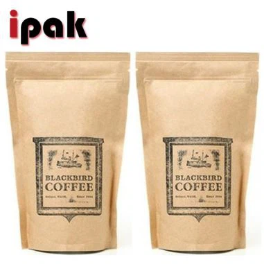 Rudos spalvos popieriaus atsistoti folijos maišelį kavos